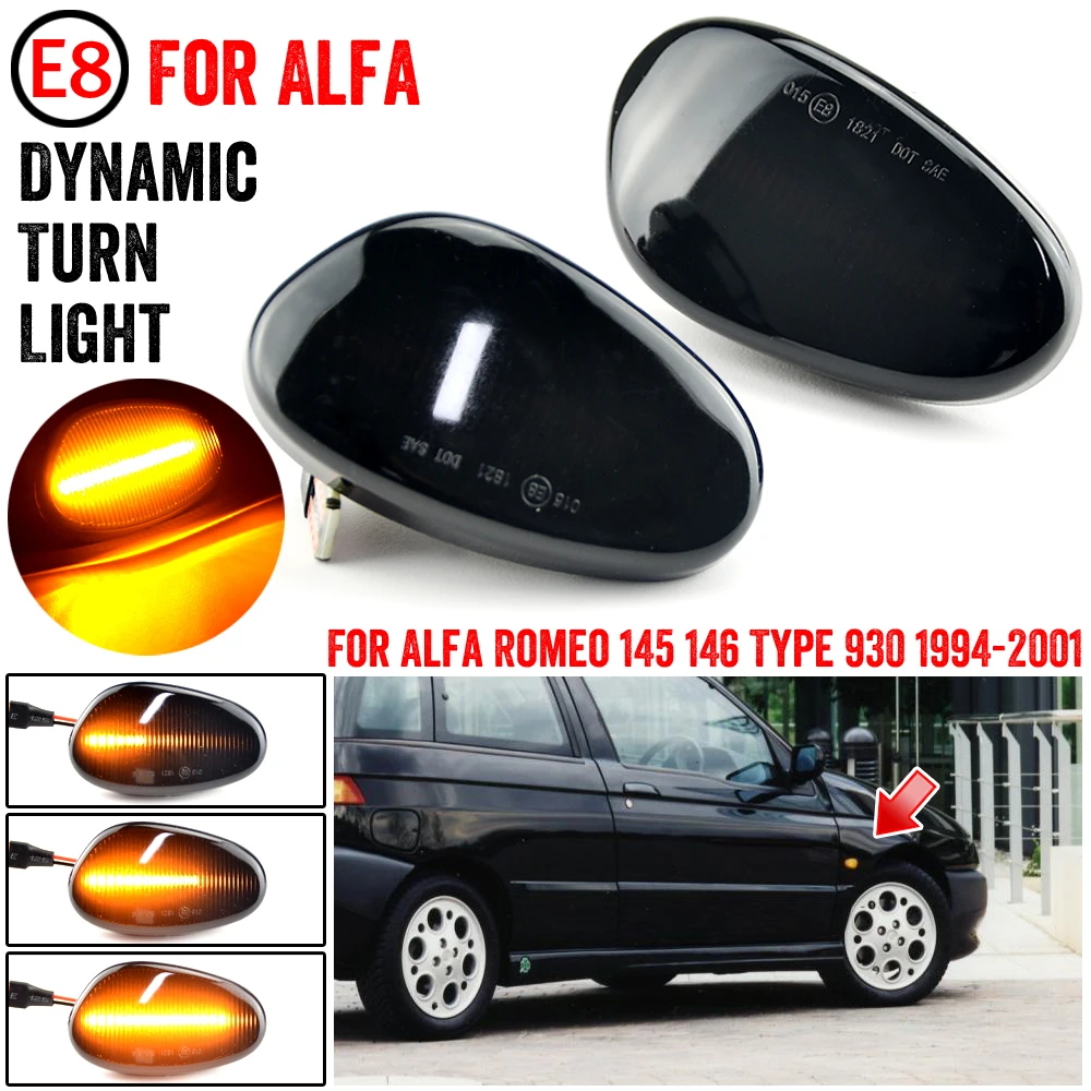 Dynamic Led Side Marker Turn Signal Light Indicator Repeater Lamp For ALFA ROMEO 145 146 930 155 SPIDER GTV 60603161 60603162