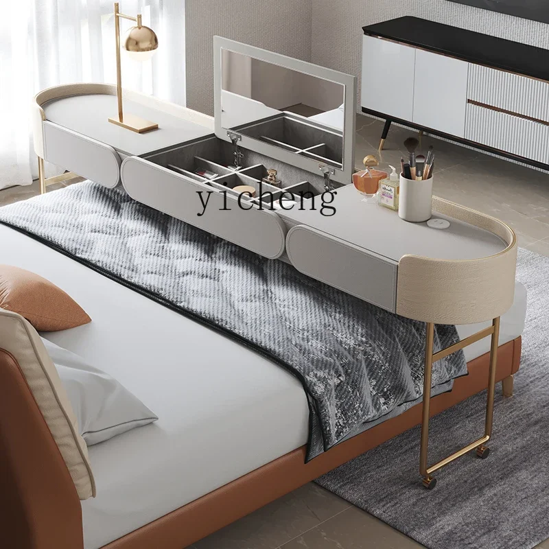 TQH Movable Dresser Modern Bedroom Cross Bed Makeup Table Multifunctional Bedside Table