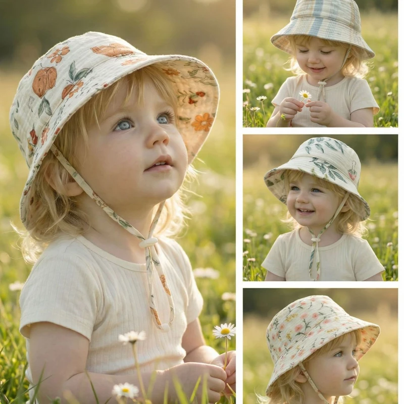 0-3 Year Pure Cotton Baby Toddler Fisherman Hat Children's Sun Hat  Kids Breathable for Spring and Summer Cap