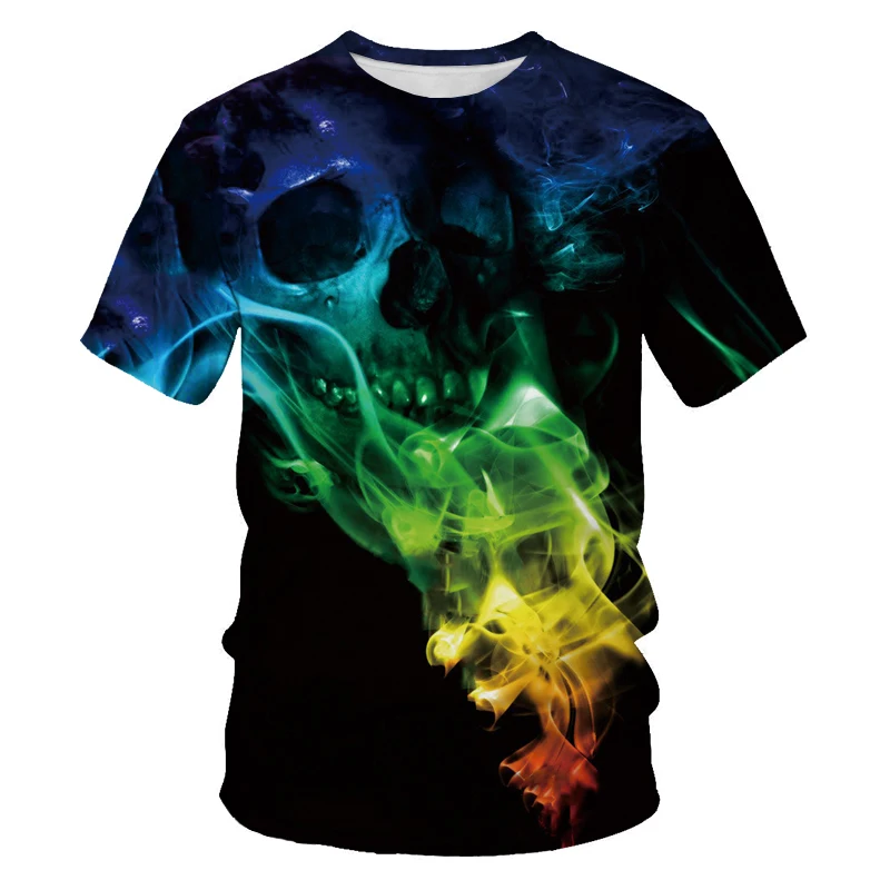 

Summer 3D Color Smoked Print T-shirt For Men Fashion Casual Breathable Personality t-shirts New hip hop Trend graphic t shirts