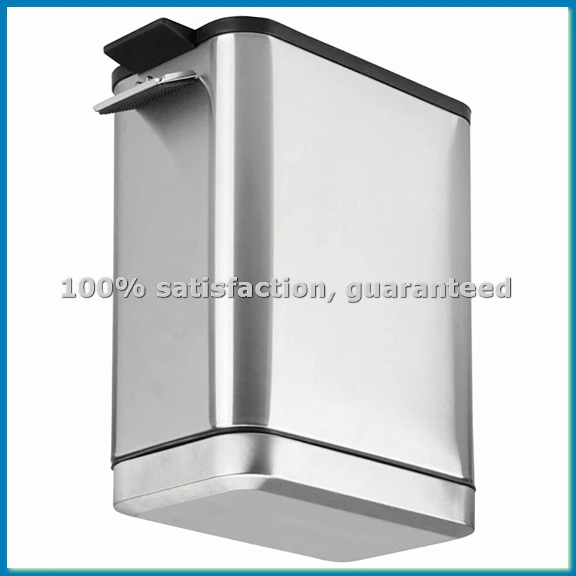 Soft Close, Rectangular Bin 5L with Slip Liner and Lid, Use As Mini Garbage Basket, Slim Trash Can, or Decor in Bathroom-AT35