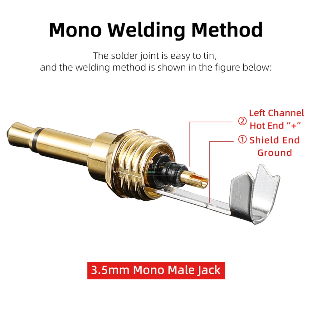 NEUTRIK\'s REAN Jack 3.5mm Mono 2-biegunowe słuchawki do spawania komputera wtyczka pozłacany syntezator dźwięku AUX wtyczka DC NYS226