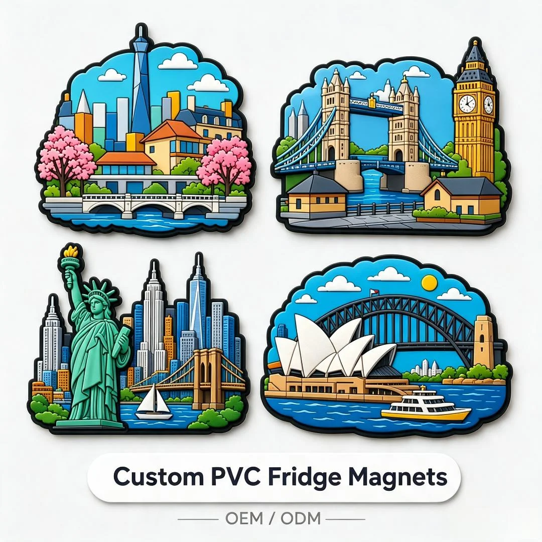 Personalized Fridge Magnets Customized City Travel PVC Soft Rubber Fridge Magnets Cultural Creative DIY Travel Souvenir