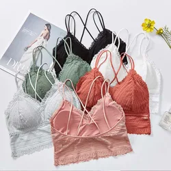 Sexy Seamless Lace Bralette Womens Bra Tops Summer Lingerie Bra Camisole Girls Breathable Tube Top