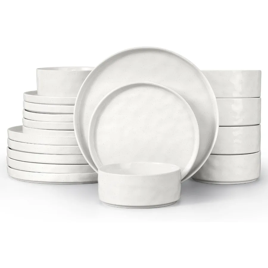 

Наборы столовой посуды на 6 18-х предметных керамических тарелок и мисок, набор посуды, кухонная крапчатая обеденная посуда, посуда для микроволновой печи и