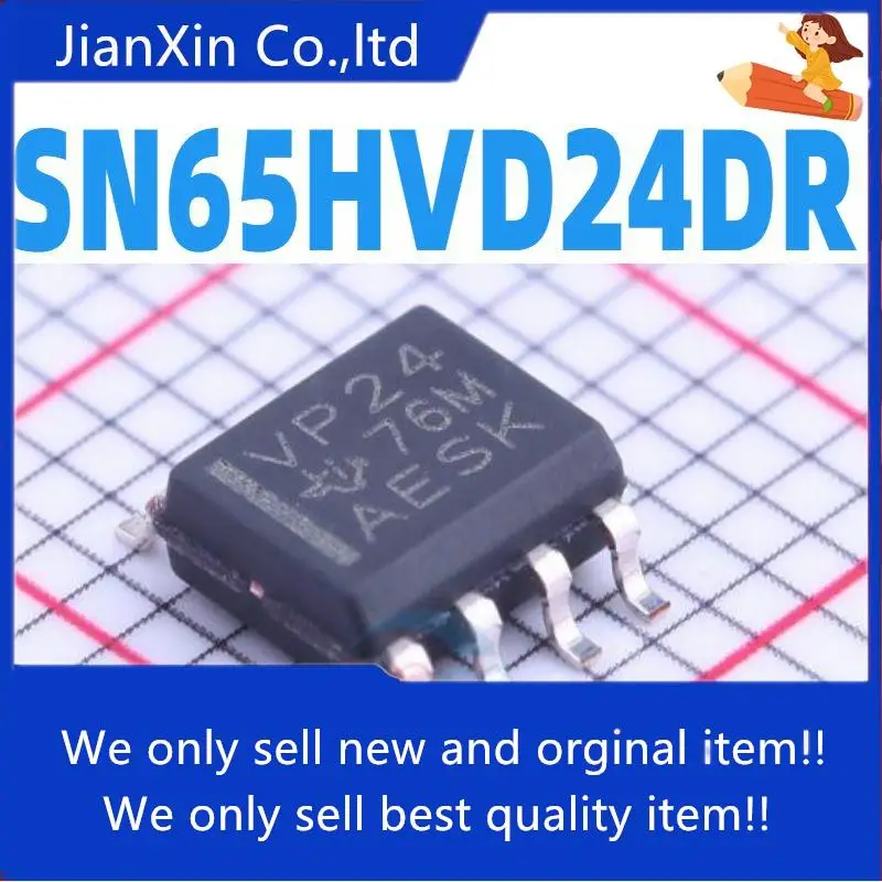 10pcs original novo sn65hvd24dr silkscreen vp24 smd sop8 transceptor