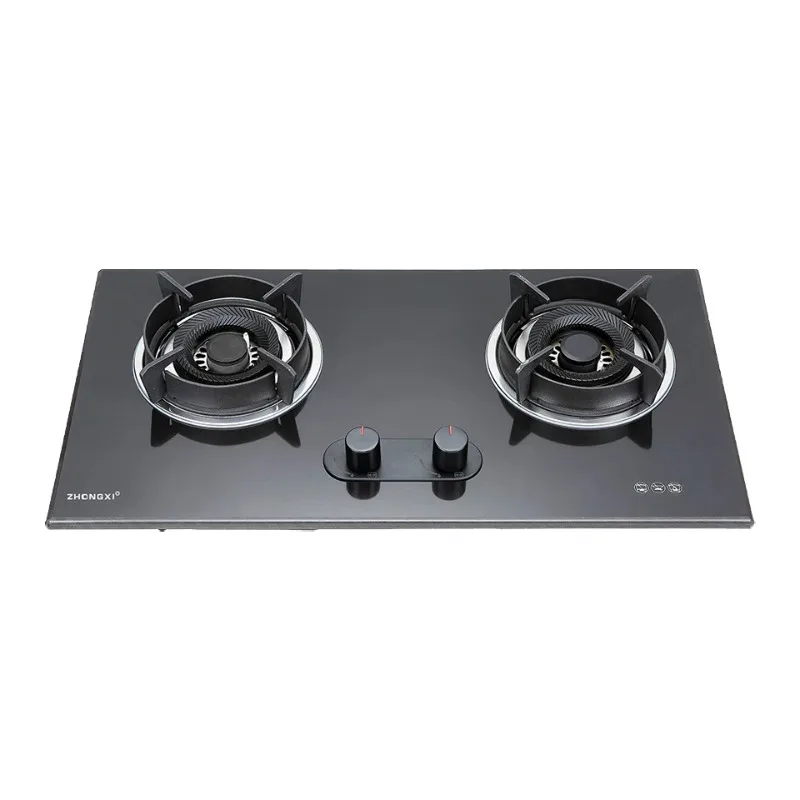 Ceramic Glass 2 Burner Built In LPG Gas Cooker Cambodia Hot Sell Kitchen Use Tempered Glass Panel  Burners Gas Cooktops