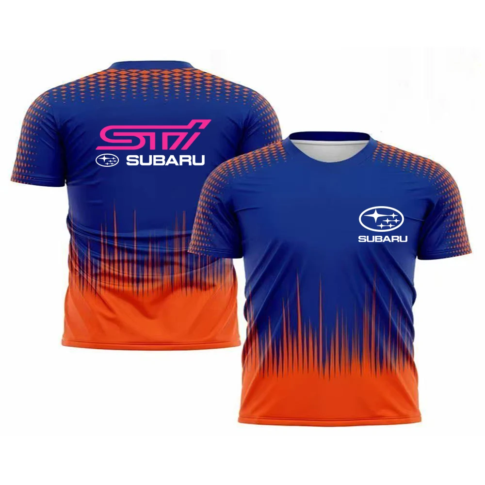

T-shirt designed for men, SUBARU racing 3D printing competition design, fitness, sports T-shirt, outdoor sports short sleeved 20