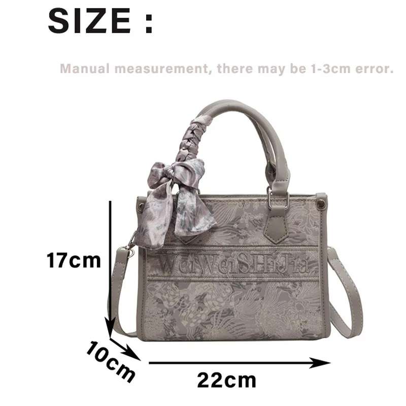 Bolso de mano bordado con estampado para mujer, bolsa de hombro de gran capacidad, a la moda, de lujo, Jacquard, para compras y playa, novedad de 2024