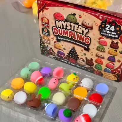 24-teiliger Weihnachts-Adventskalender mit Squishy-Fidgets, Stressabbau-Spielzeug, Überraschungs-Blindbox, Weihnachtsgeschenk