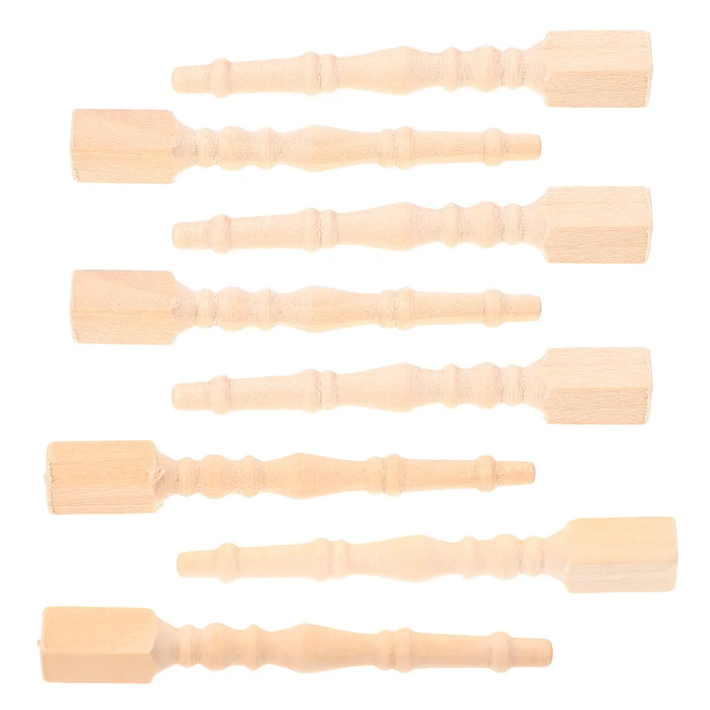 

8Pcs Miniature Dollhouse Table Legs Wooden Mini Dining Table Legs Furniture Accessories Fairy Garden Ornaments