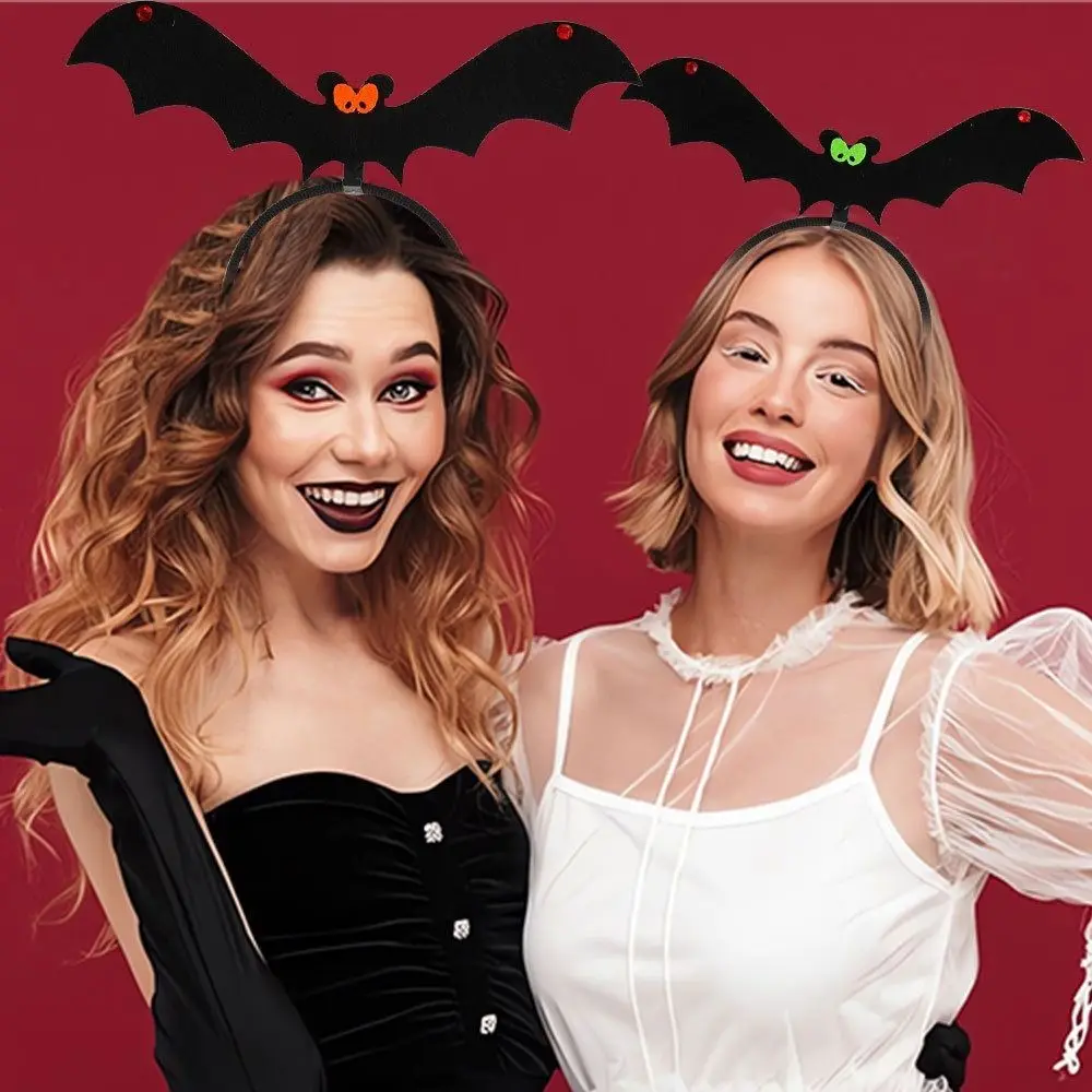 

Забавная фетровая повязка на голову для Хэллоуина, головные уборы с летучими мышами, очки с летучими мышами на Хэллоуин, нескользящий головной убор с призраком, обруч для волос, косплей