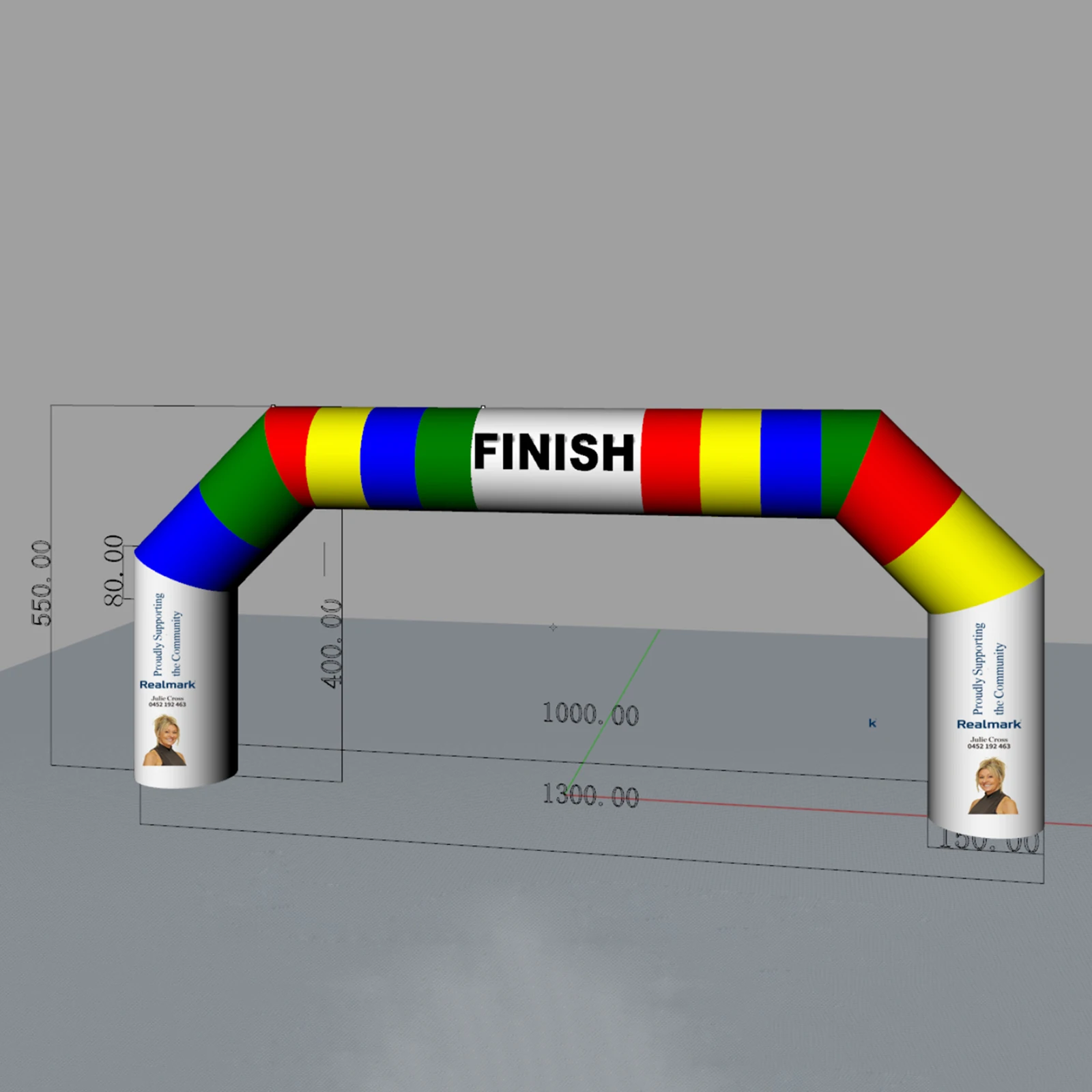 Inflatable Giant Arch Air Gantry, Customization, Colorful Archway, Giant, 13m, Advertising or Race