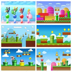 Super Marios Game Backdrop Kid Birthday Party Decoration Banner Poster Photography Background Baby Shower Studio Props