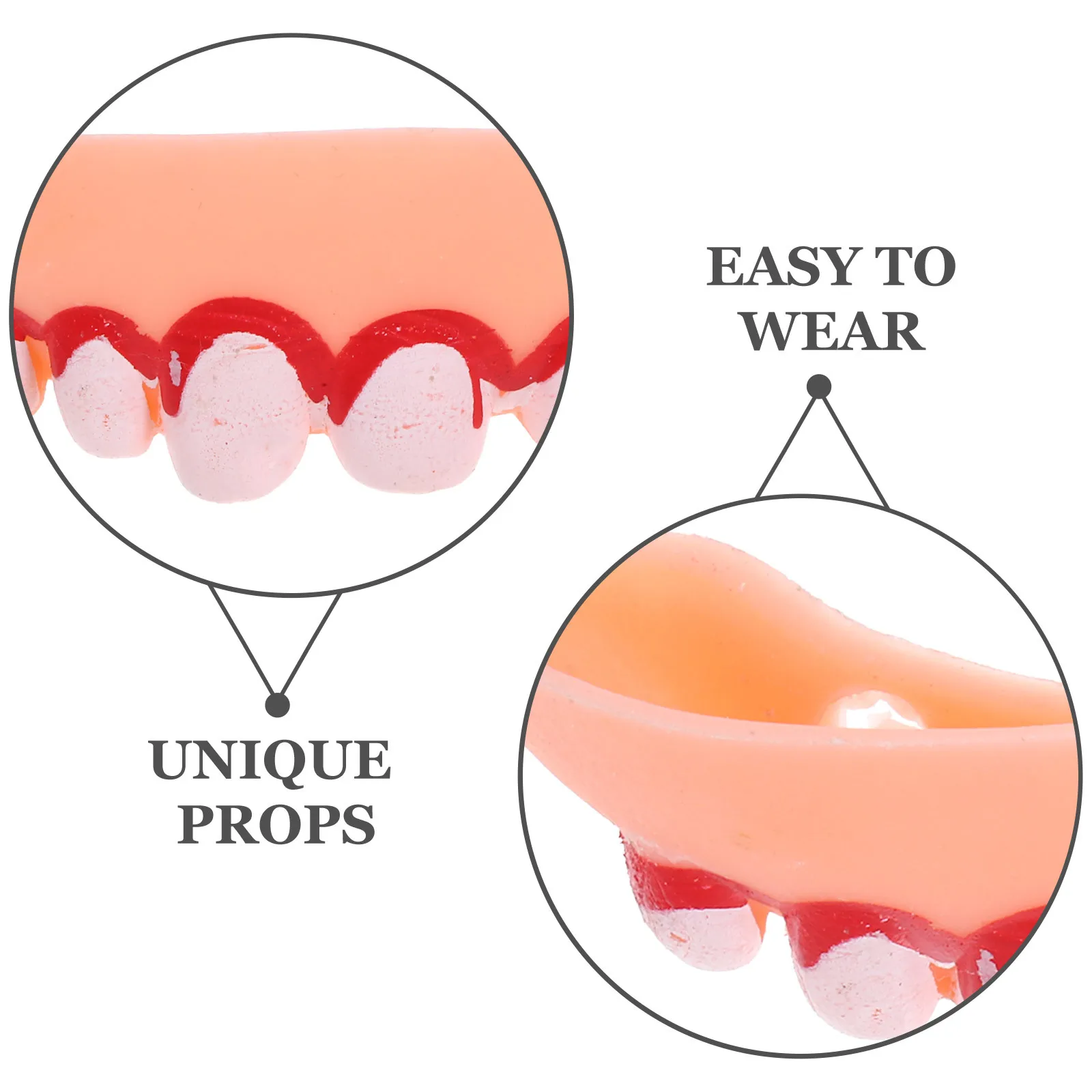 

4Pcs Fake Teeth Halloween Party Prop Scary Cosplay Dentures Decoration Funny Masquerade Costume Party Fake Teeth for Halloween