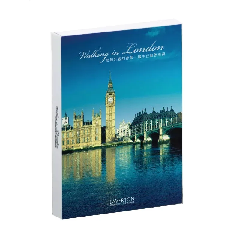 30 fogli Cartoline a tema Walking in London Biglietto d'auguri paesaggistico Cartolina postale con paesaggio HD Decorazione messaggio Biglietto dei desideri per fai da te