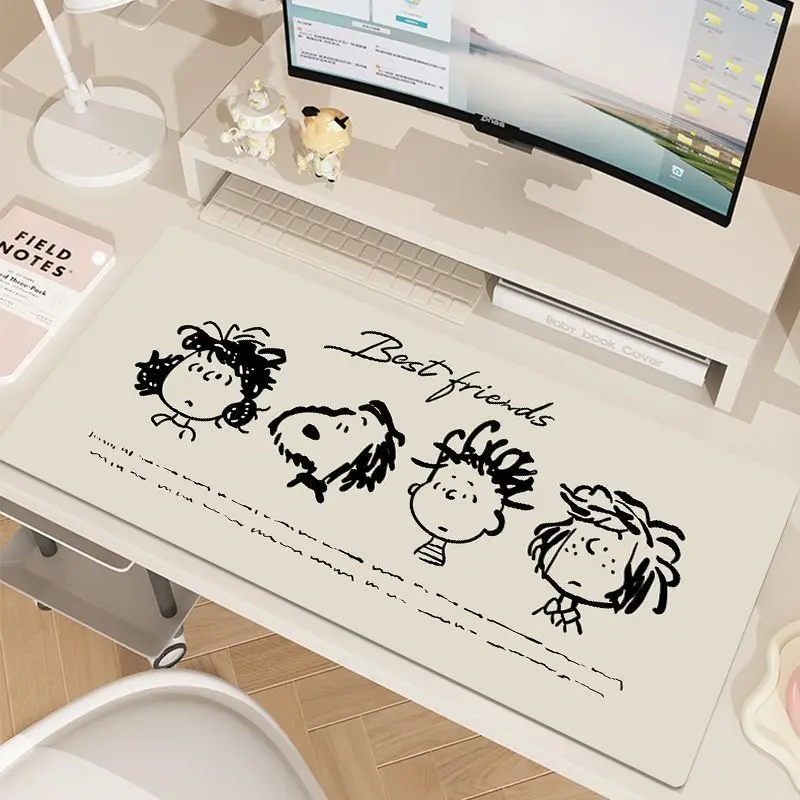 Leather Protected Desktop PPink Checkered Swimsuit Snoopy Anti Slip Mouse Pad Creative Esports Game Keyboard Pad Office Desk Pad view 3