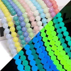 6/8/10mm Natural Luminous Stone Beads Light Glowing In the Dark Round Beads for Jewelry Making Handmade DIY Bracelets Necklace