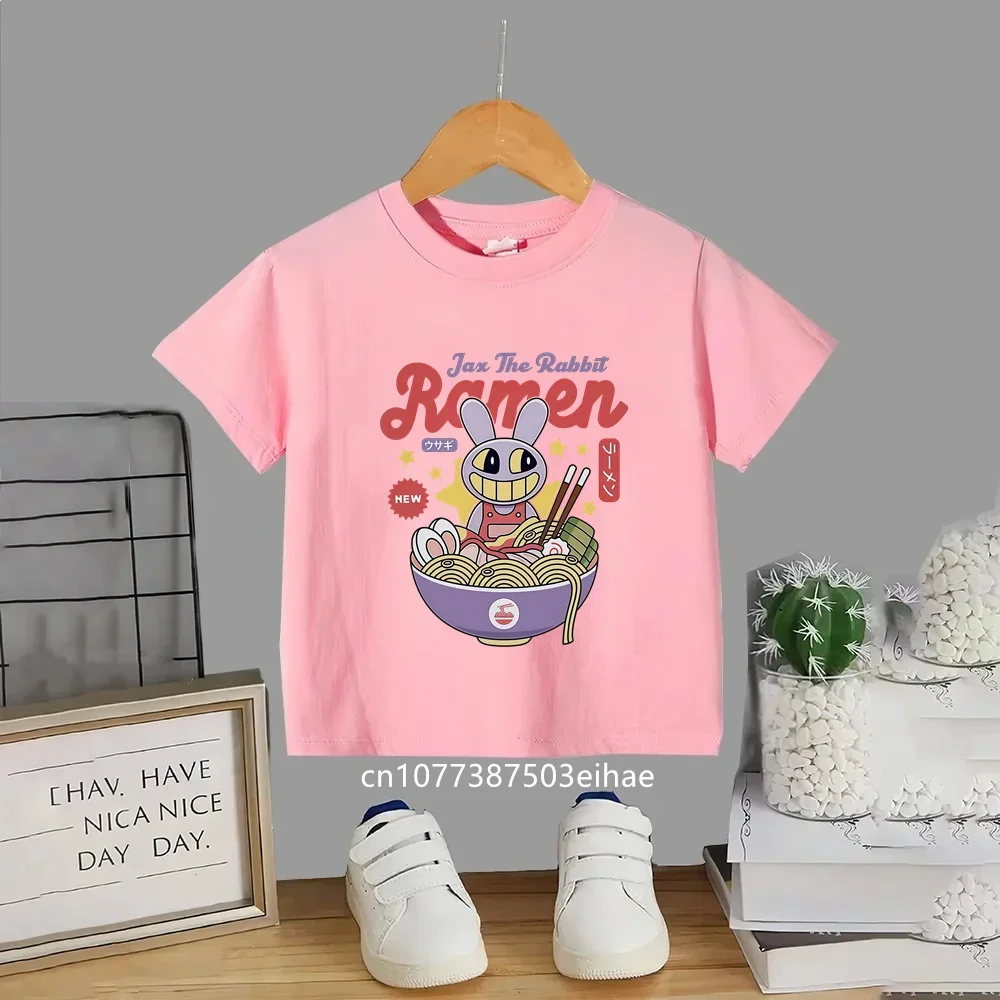 Soft Cotton Kids T-Shirt The Amazing Digital Circus Cartoon Print, Children Short Sleeve Casual Tops Anime Outfit for Boys Girls