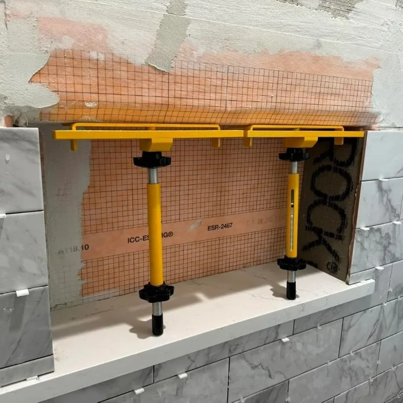 Flat tile wall brackets, aluminum brackets mount ceramic and tile niche shelves