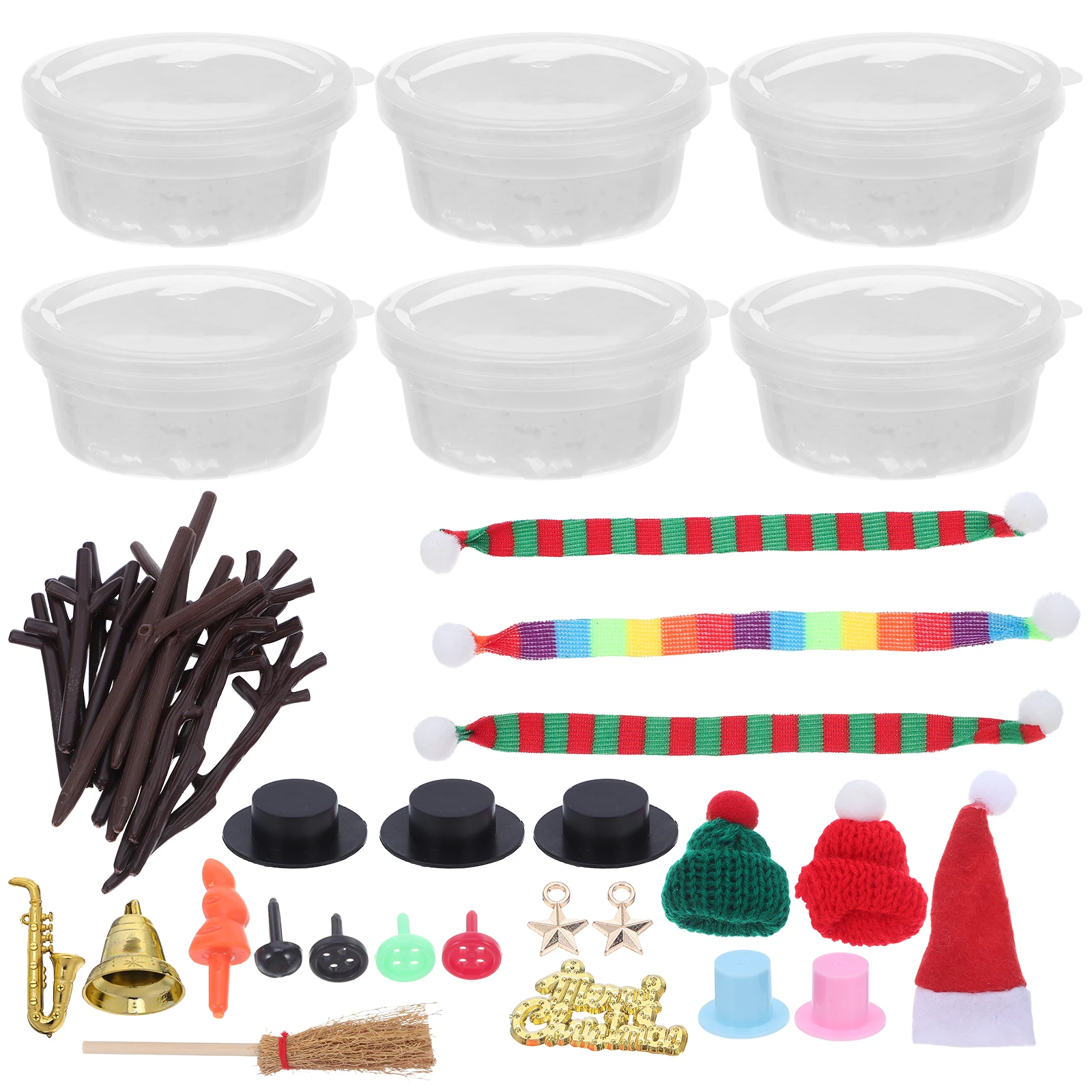 

Clay Snowman Set DIY Crafts Material Kit Accessories for Ornament Accessory Making
