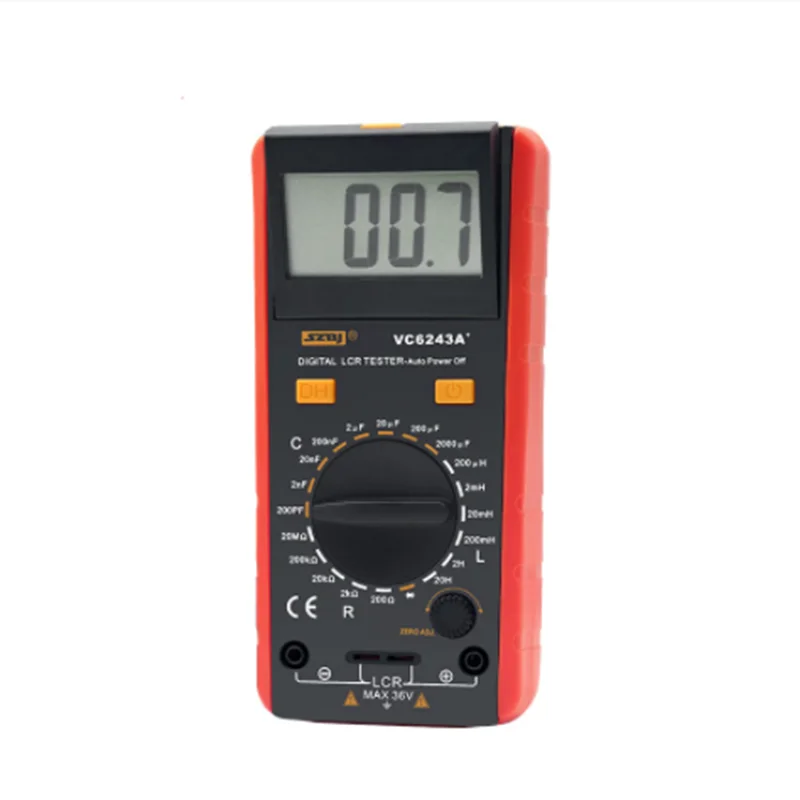 VC6243A Digital LCD Meter Inductance Capacitance Resistance Tester Multimeter Crocodile Clip Measuring Tool with Bag BM4070