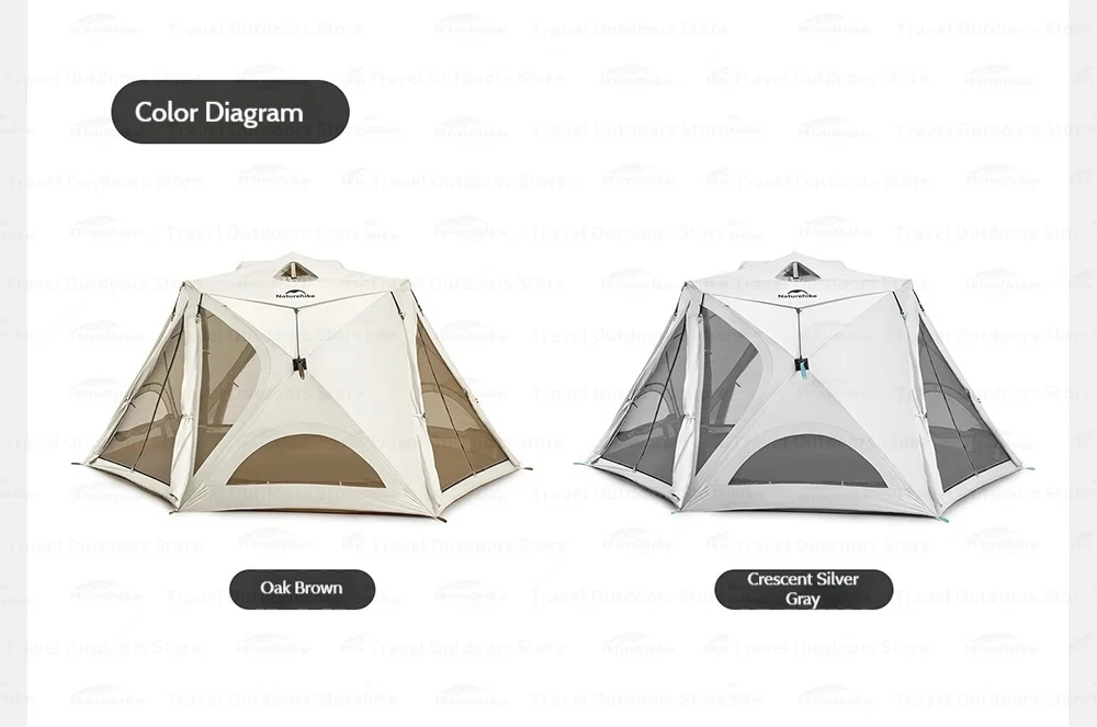 Naturehike Kabi Schnellöffnungs-Zelt für 4 Personen Klasse A Babyfreundlicher Stoff Silberbeschichtet Wasserdicht für Outdoor-Familien-Camping Park – Detail 18