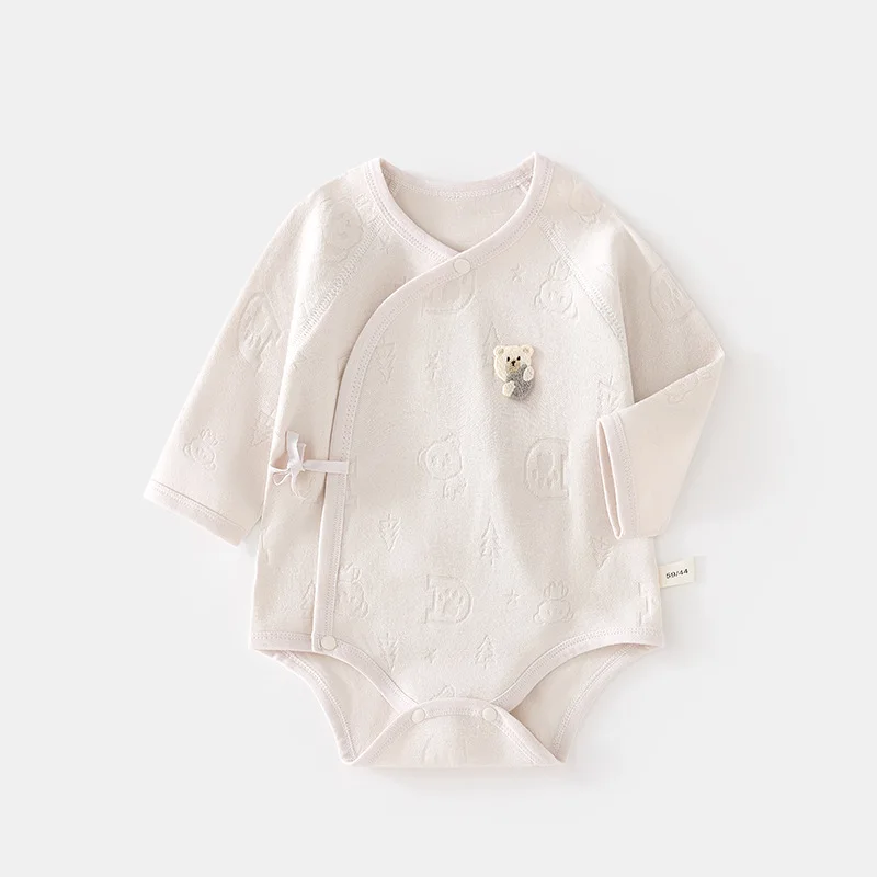 Baby-Strampler für Frühling und Herbst, Modal-Dreieck-Strampler für Neugeborene, Langarm-Jumpsuit, Nahtlos, Klasse A