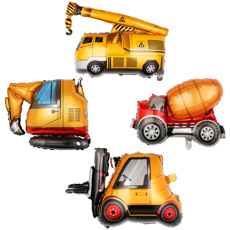 1Set Bau Fahrzeug Folie Ballons Jungen Bau Thema Geburtstag Party Favors Dekoration Bagger Lkw Globos Liefert