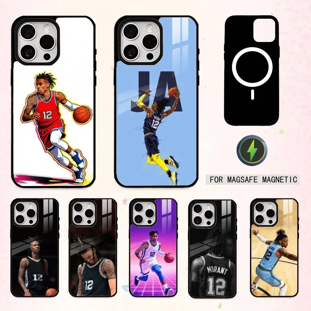 

Basketball J-Ja M-Morant 12 Phone Case For iPhone17,16,15,14,13,12,11 Plus,Pro Max Magnetic For Magsafe Wireless Charging