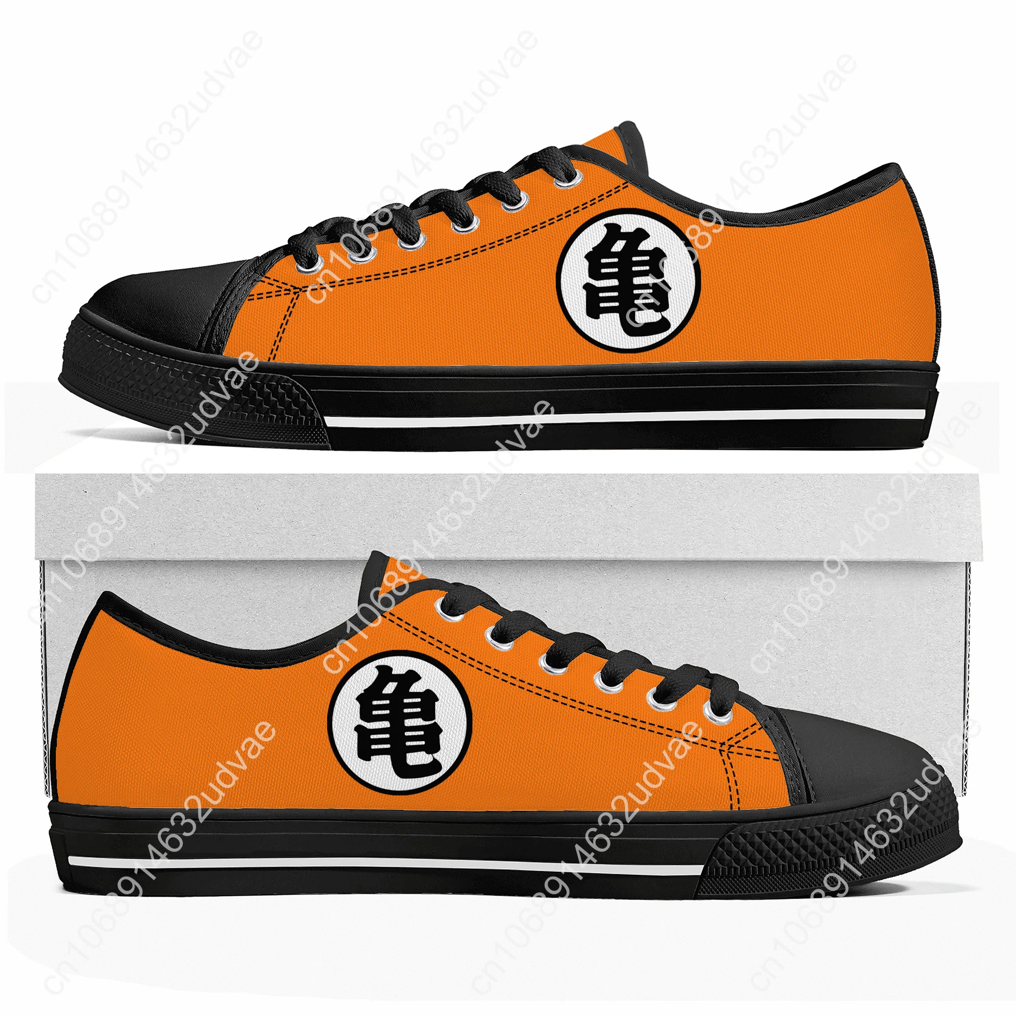 Hot Dragon Master Goku Logo Low Top Sneakers Anime Mens Womens Teenager Canvas Sneaker Couple High Quality Shoes Custom Shoe