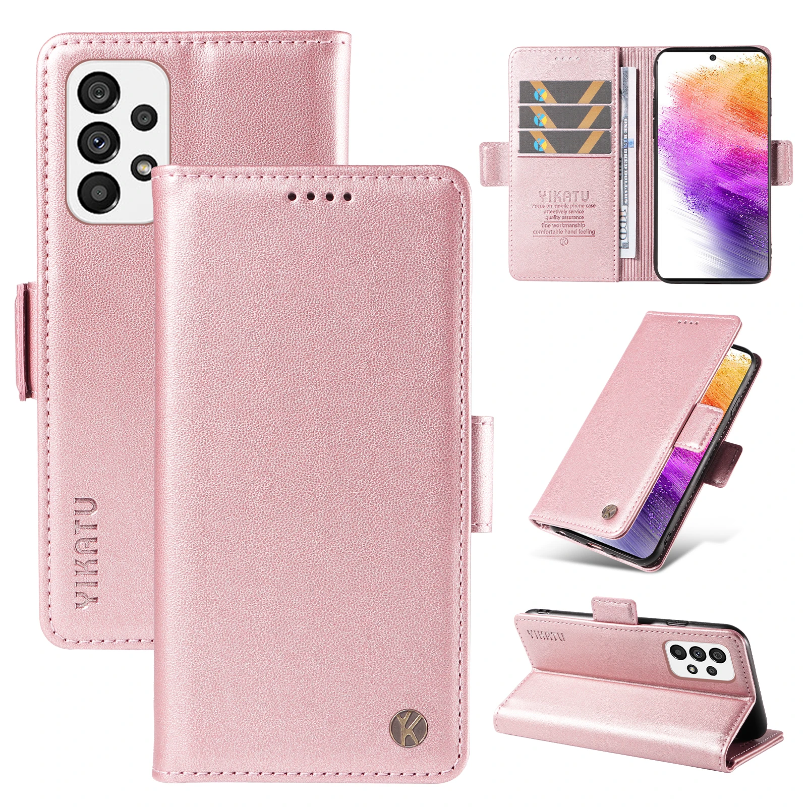 حافظة لهاتف سامسونج جالاكسي A 40 50 51 42 43 51 53 54 71 72 73 حافظة هاتف فاخرة من الجلد الصناعي بإبزيم جانبي لتخزين البطاقات والمال #1