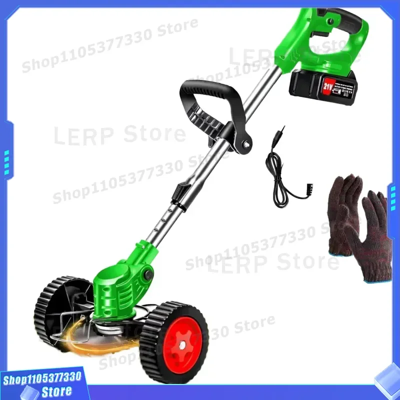 21V Cordless Electric Lawn Mower 2.0Ah Battery Industrial Garden Trimmer 3 in 1 Grass Cutter Rope Trimmer for Yard Care