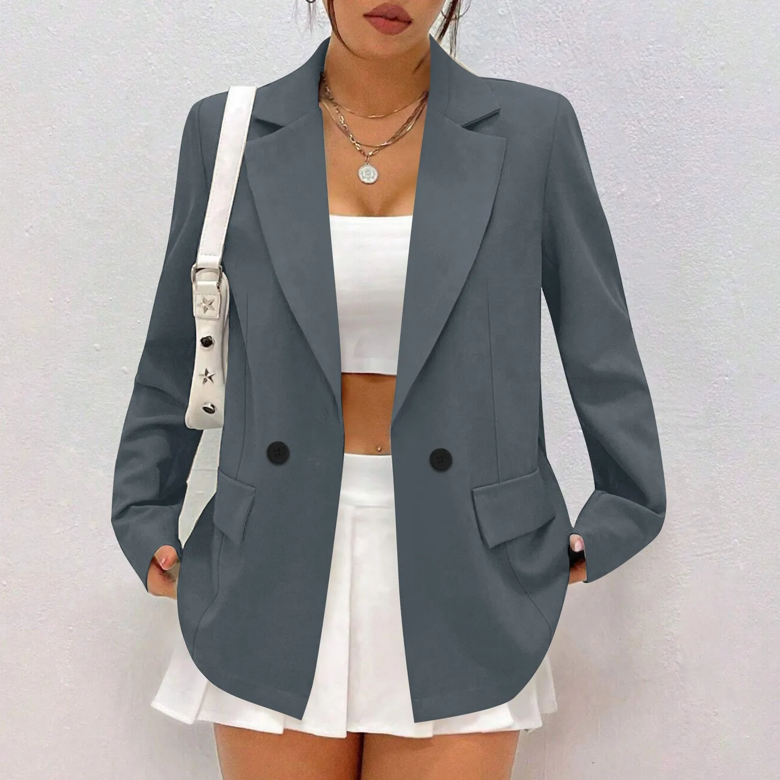 European and American Fashion Casual Suit Versatile Suit Top Women Casual Suit Jacket Temperament Lapel Blazer Women\'s Clothing