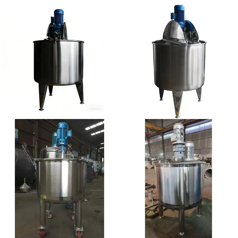 100L 300L 500L Stainless Steel Flat Open Lid Mixing Tank Juice Milk Yogurt Cream Single Layer Mixing Tank
