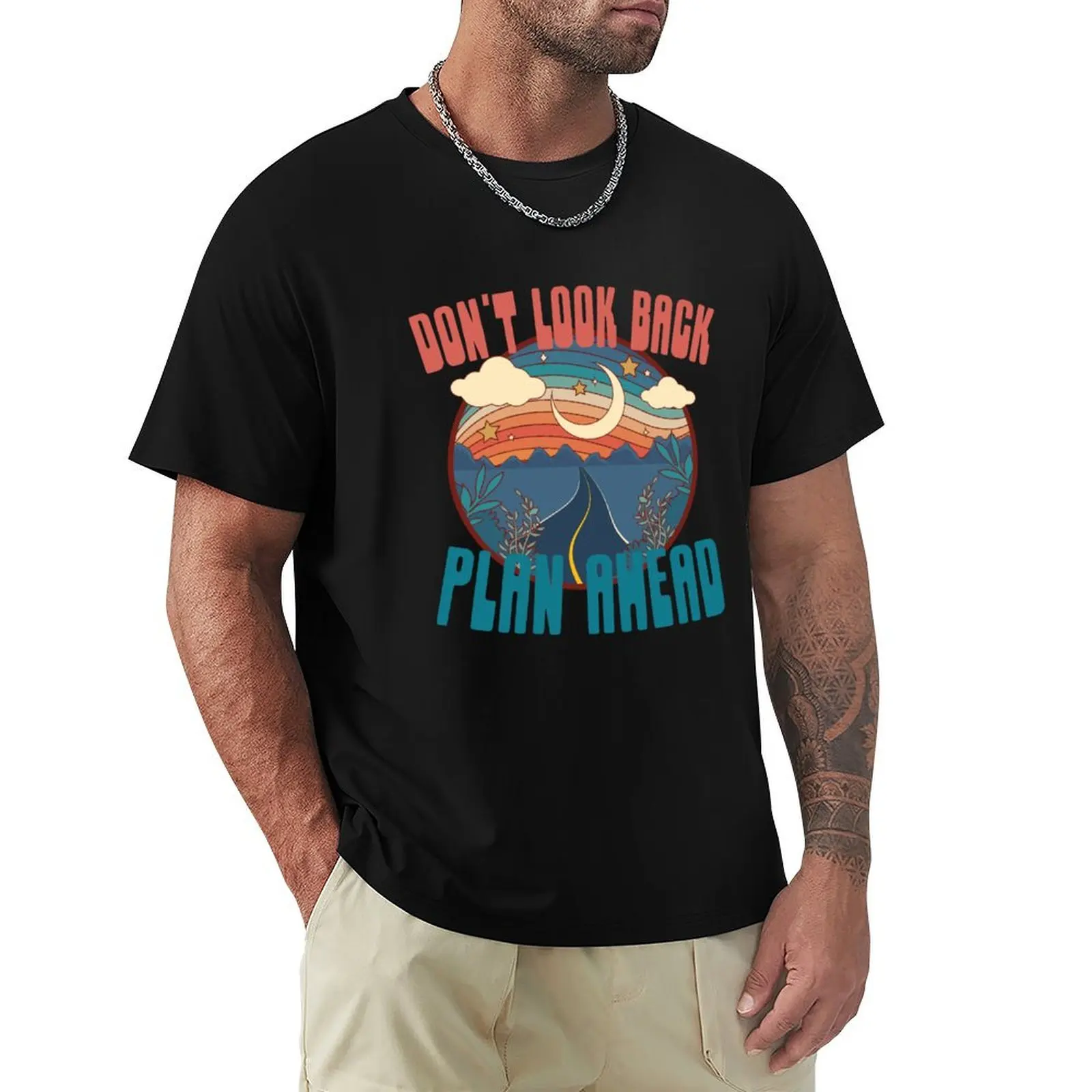 T-shirt OPTIMISTIC ROAD AHEAD à motif tendance pour hommes