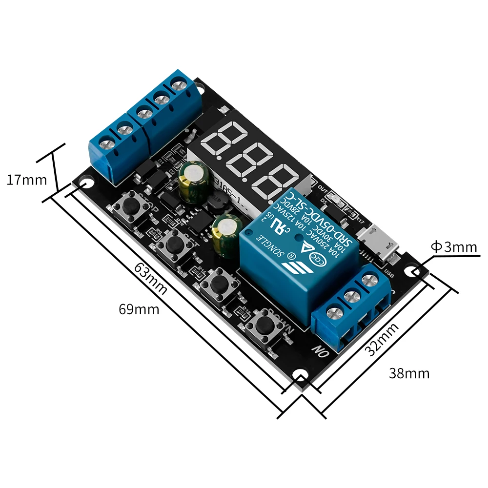 Micro USB Time Delay Relay DC 5-30V LED Display Automation Cycle Delay Timer Control Off Switch Delay Time Relay 5V 12V 24V