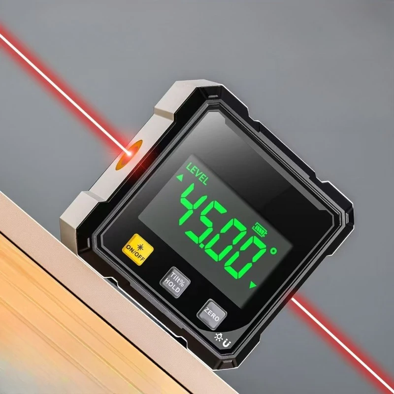 High Precision Laser Digital Display Inclinometer Flat Angle Inclination Angle Electronic Measurement Slope Tool Slope Level