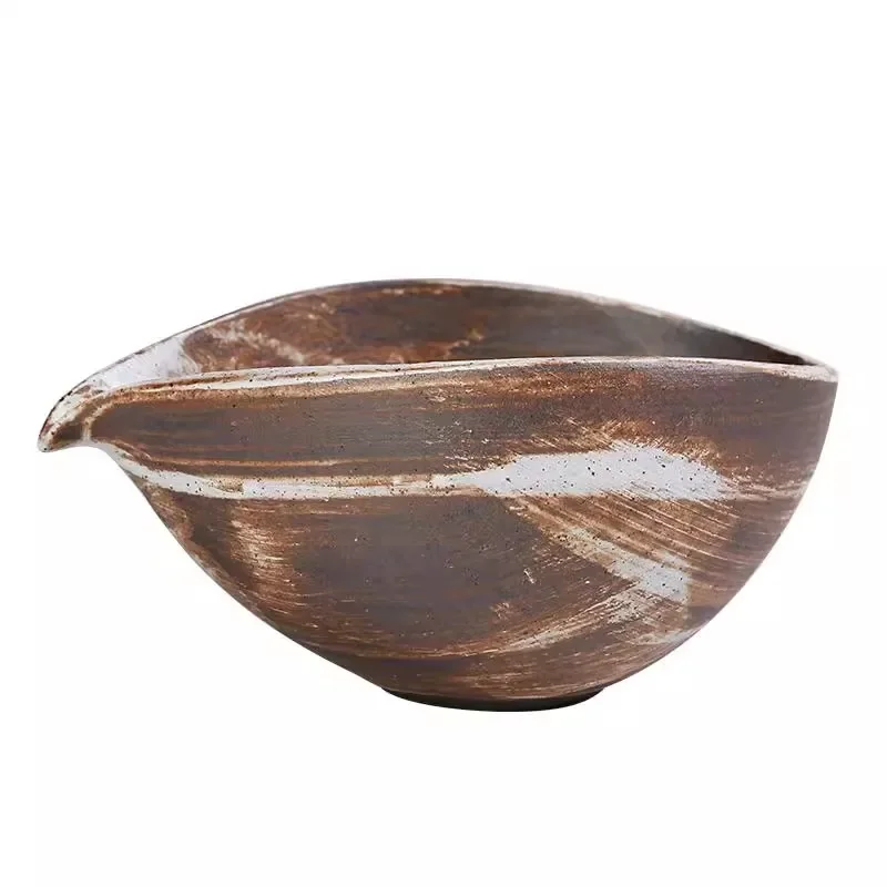 Super fine hand-made matcha bowl personality cute spout rough pottery Jingdezhen porcelain Japanese matcha tea set - view 5