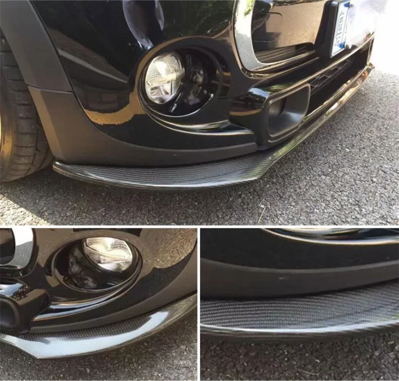 Real Carbon Fiber Front Bumper Lip Splitters Aprons Cup Flaps Cover For MINI COOPER S F55 F56 JDM Style