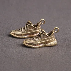 1Pcs Vintage Brass Weave Sneaker Shoe Craft DIY Pendant Ornament Miniature Fitting Keychain Ring Pendant Jewerly Accessories