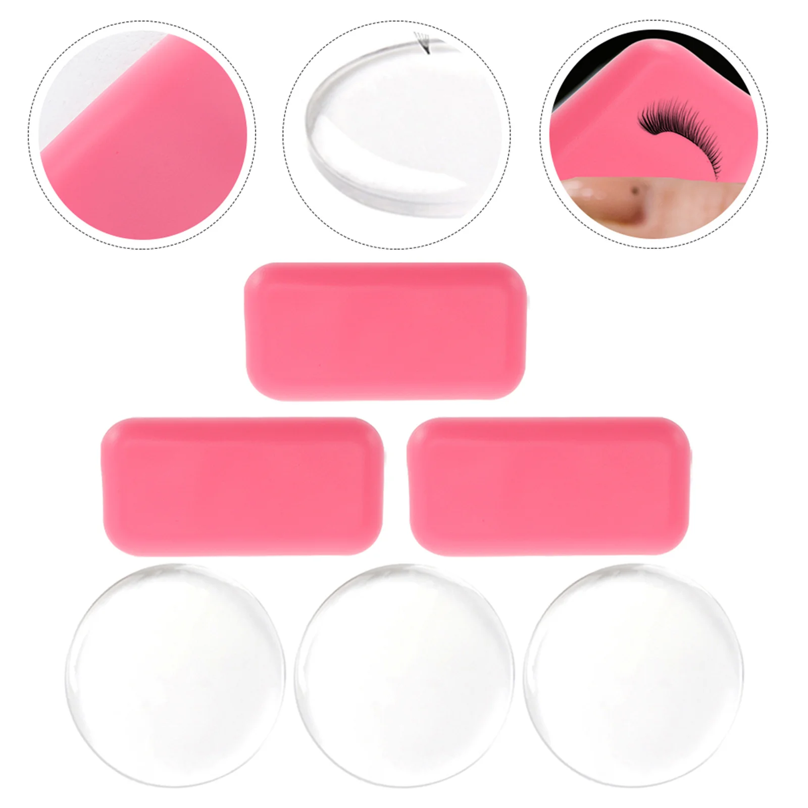 

6Pcs Lash Extension Eye Pads Soft Silicone False Easy to Use on Forehead Or Counter for Daily