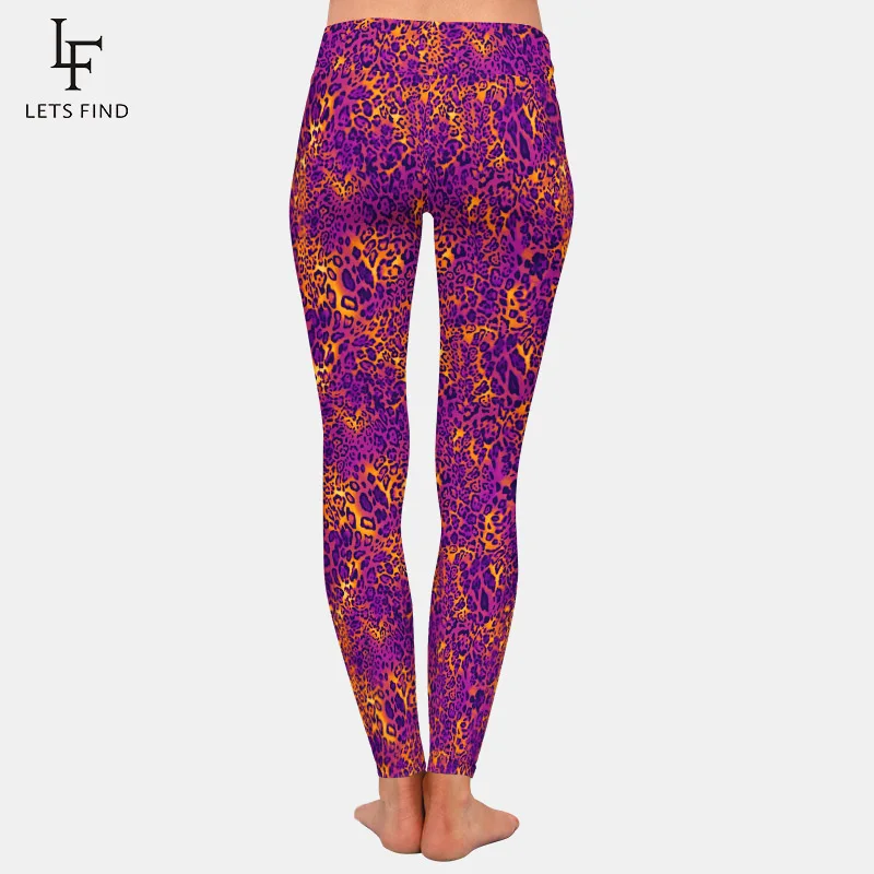 Letsfind 2020 sexy de cintura alta fitness leggings elásticos moda 3d leopard grão impressão leggings femininas