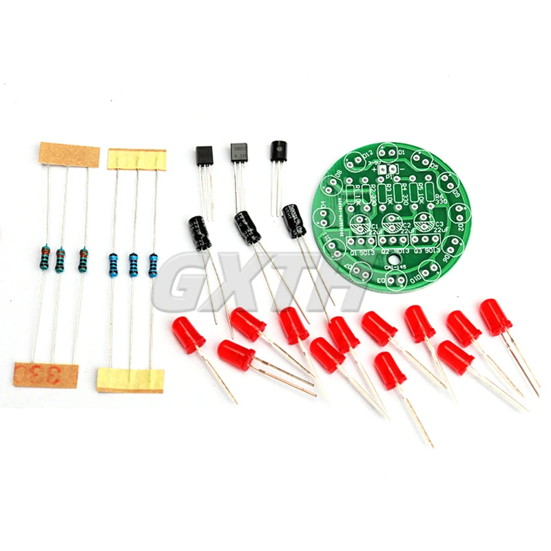 Round LED Water Lamp Production Kit Triode Oscillator DIY Skill Training Soldering Practice Parts