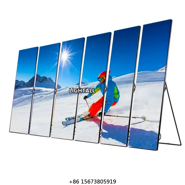 P1.8 P2 P2.5 Portable Flooring Standing Move Smart Advertising Player Led Screen Poster Display for Shopping Mall