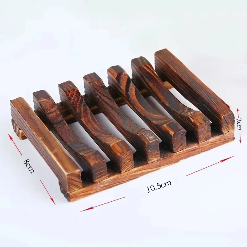 Natural Bamboo Soap Box Dishes Bath Soap Holder Wooden Case Tray Mildew Resistant Drain Bathroom Washroom Accessory