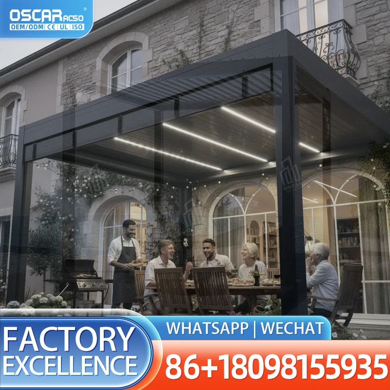 Fixed Roof Canopy Luxury Bioclimatic Garden Pergola Outdoor Customized Gazebo for Home Backyard Patio pergola