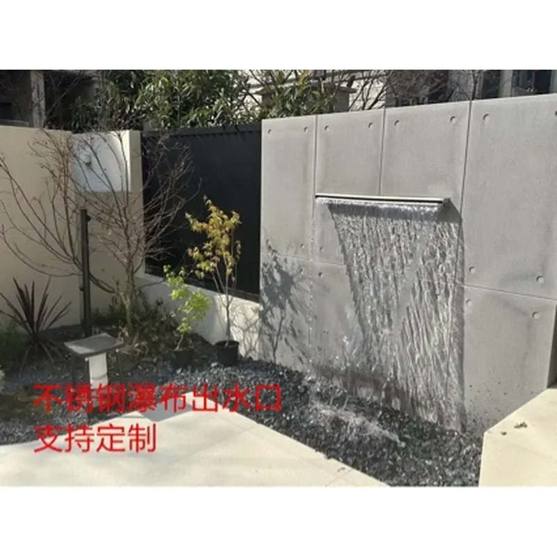 Stainless Steel Waterfall Spout for Fish Pond Outdoor Garden Landscape Water Curtain Wall Fountain Feature Modern Design