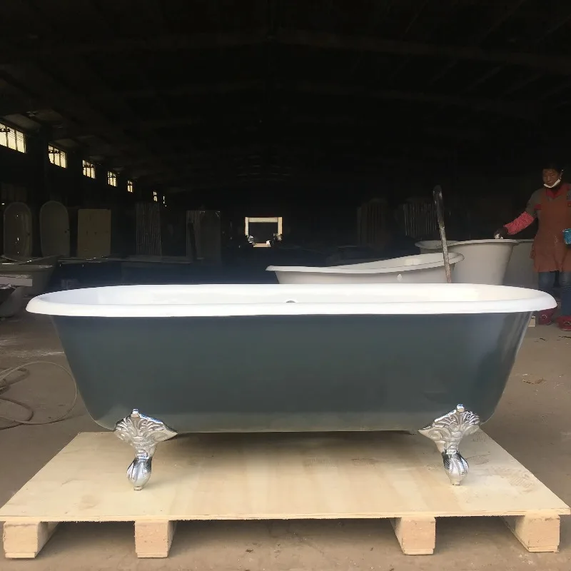 

Traditional 1.5m Freestanding Cast Iron Bubble Bathtub for Soaking for Hotels
