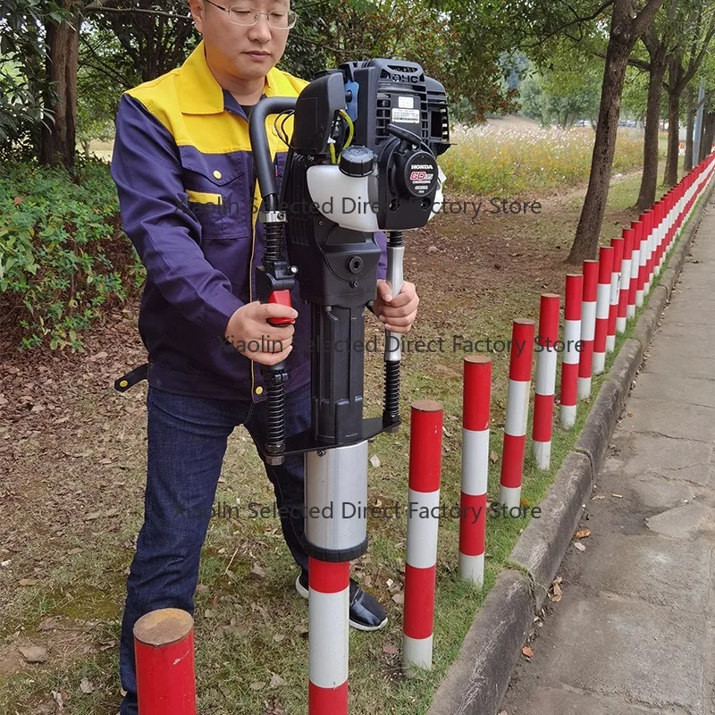 4 Stroke Handheld Gasolin-e Post Driver Portable Pile Driver For Flood Control Pasture Fence Pile Driving